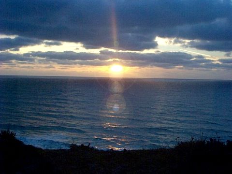 Sunset at the Sea cliff