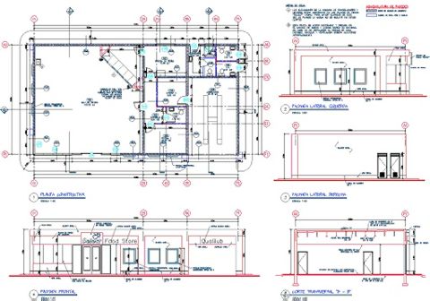Architectural Plan, Elevation and Section